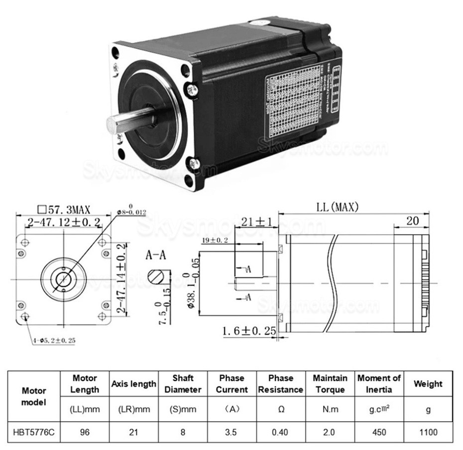 Nema 23 遊星ギアステッピングモーター DLF+HBT5776C、4:1/5:1/10:1/20:1/25:1/40:1/50:1/100:1 遊星ギアボックス付き